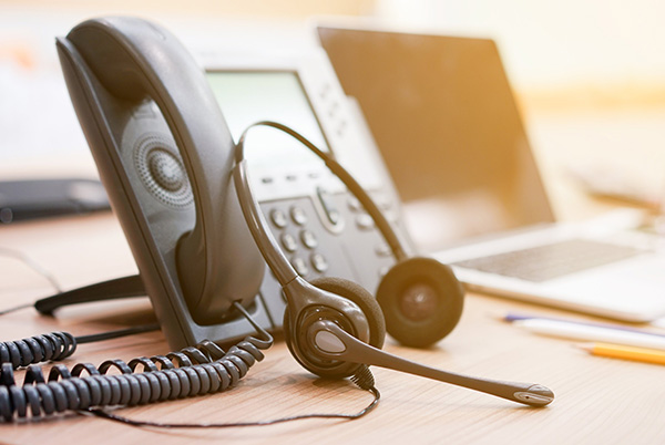 VoIP telephone with headset